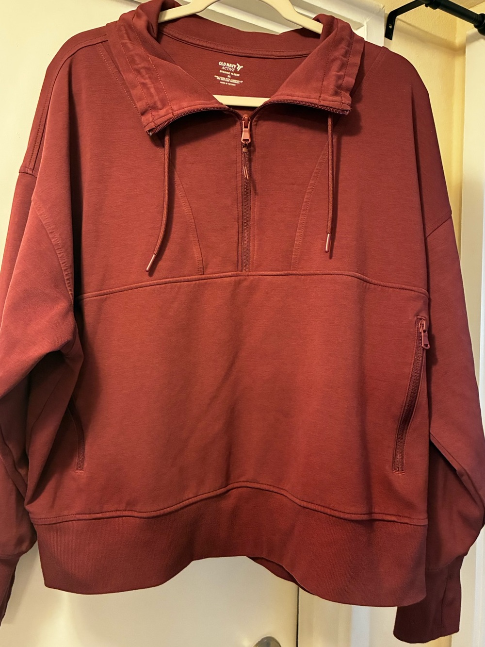 Old Navy Light-weight Maroon Quarter-zip Sweatshirt